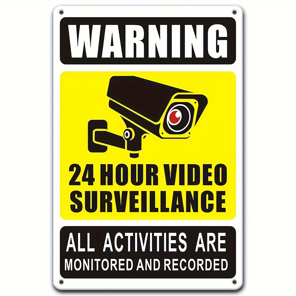 Home Security Ideas - Предупреждающий знак видеонаблюдения 24/7 — прочный