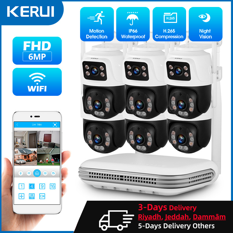 Home Security Indoor Cameras - Керуи водонепроницаемый 6MP HD беспроводной двойной