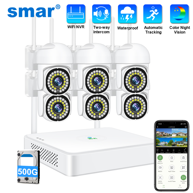 Home Security Indoor Cameras - Беспроводная система видеонаблюдения Smar 3MP PTZ