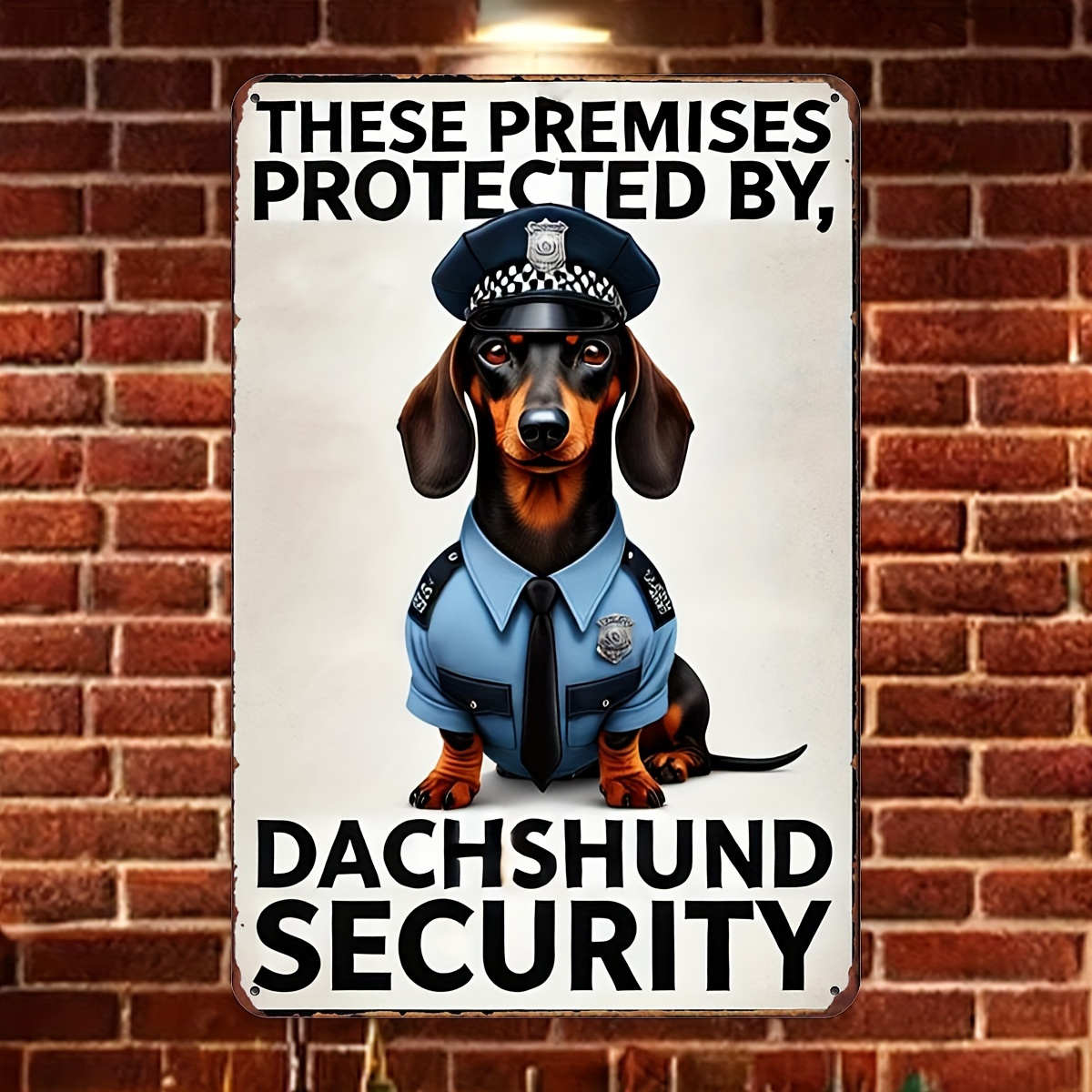 Home Security Bars - Металлическая табличка с изображением таксы -